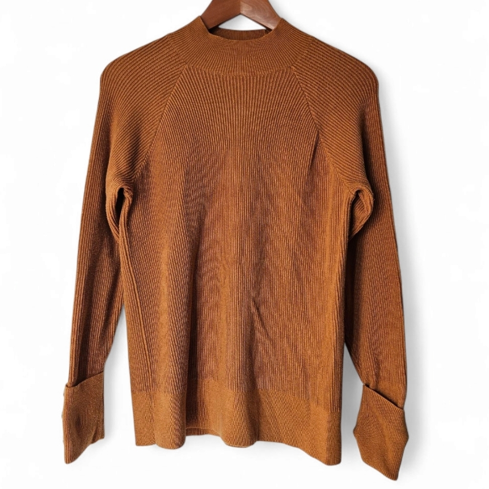 MICHAEL KORS  Mustard Ribbed Pullover Sweater